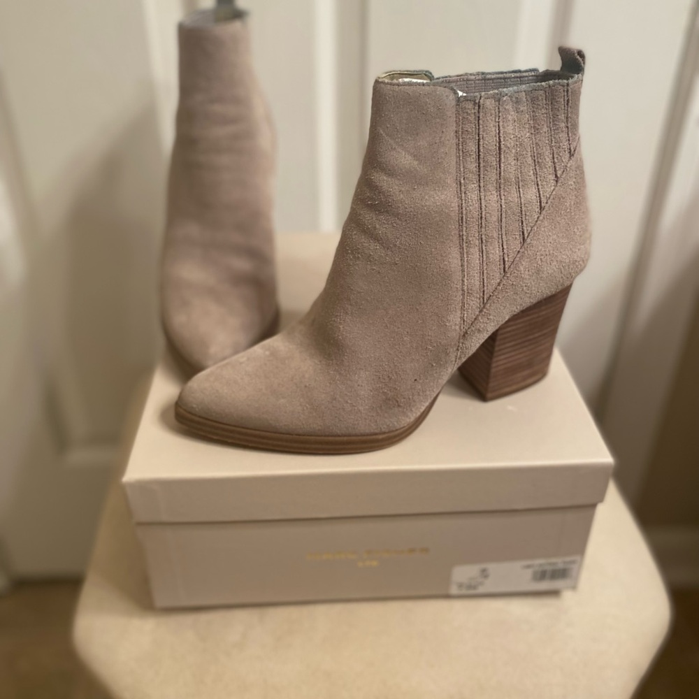 Marc Fisher LTD Alva Suede Ankle Boots in Light Natural